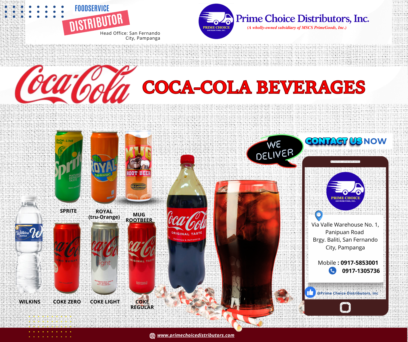 Coca-cola in can trusted distributor in Pampanga, Bataan, Bulacan, Tarlac, and Zambales.