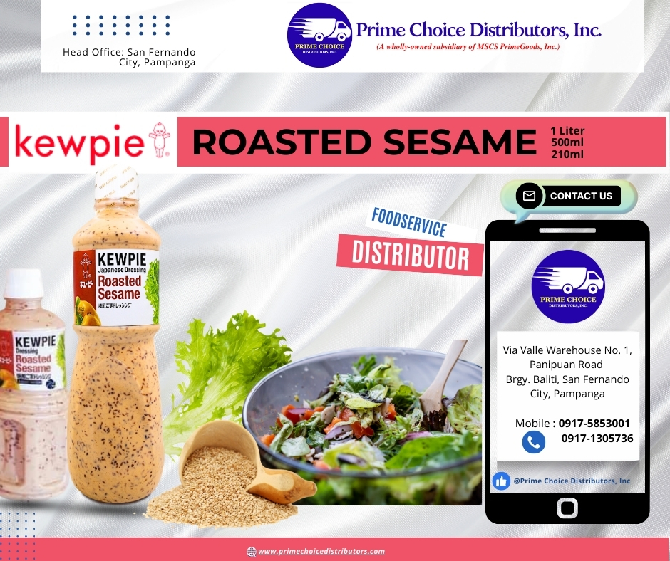 Prime Choice Distributors located in Sane Fernando Pampanga is a Kewpie Roasted Sesame trusted supplier in Central Luzon, Philippines